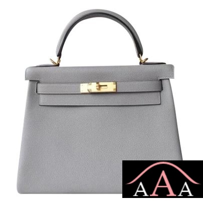 Hermes Kelly 28 Handbag 4Z Gris Mouette Togo Ghw