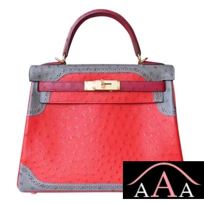 Hermes Kelly 28 Handbag 53 Rouge Vif And 55 Rouge H And 82 Gris Agate Ghillies Ghw