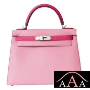 HERMES KELLY 28 HANDBAG 5P PINK AND 5J FUSCHIA PINK CHEVERE SHW-1.jpg