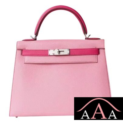 Hermes Kelly 28 Handbag 5P Pink And 5J Fuschia Pink Chevere Shw