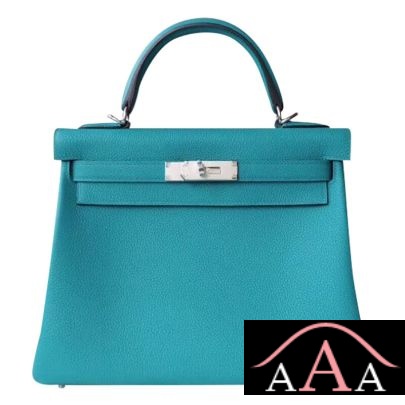 Hermes Kelly 28 Handbag 7F Blue Paon Togo Shw