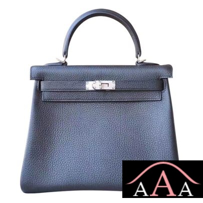 Hermes Kelly 28 Handbag 89 Noir Togo Shw