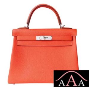 HERMES KELLY 28 HANDBAG 8V ORANGE POPPY TOGO SHW-1.jpg