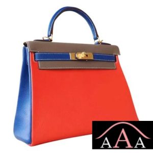 HERMES KELLY 28 HANDBAG 9J FEU AND CC18 ETOUPE AND 7T BLUE ELECTRIC CHEVERE GHW-3.jpg