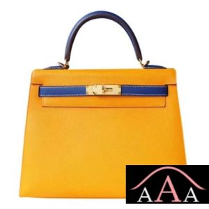 HERMES KELLY 28 HANDBAG 9V JAUNE DOR AND 7T BLUE ELECTRIC EPSOM GHW-1.jpg