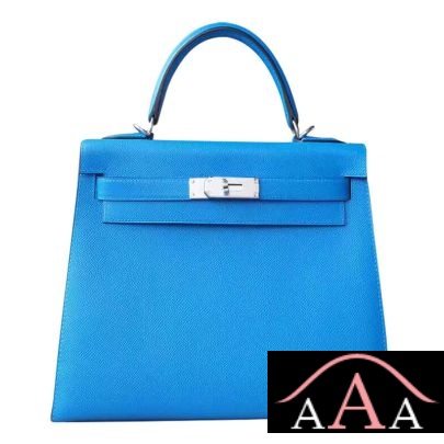 Hermes Kelly 28 Handbag B3 Blue Zanzibar Epsom Shw