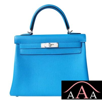 Hermes Kelly 28 Handbag B3 Blue Zanzibar Togo Shw
