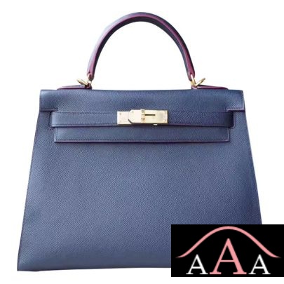 Hermes Kelly 28 Handbag CC76 Blue Indigo Epsom Ghw