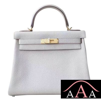 Hermes Kelly 28 Handbag CC80 Pearl Grey Clemence Ghw