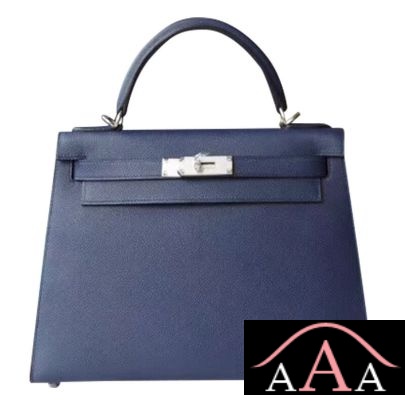 Hermes Kelly 28 Handbag M3 Blue Encre Epsom Shw