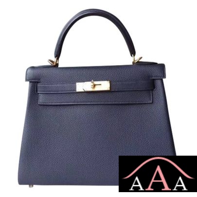 Hermes Kelly 28 Handbag M3 Blue Encre Togo Ghw