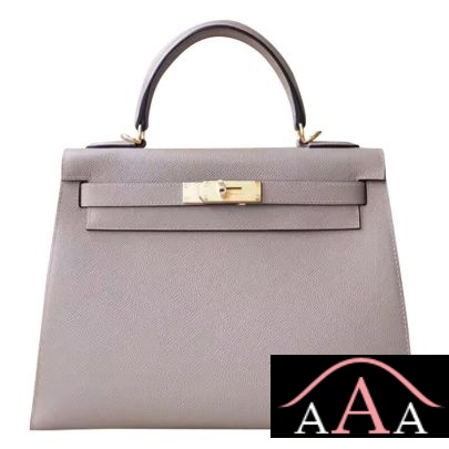 Hermes Kelly 28 Handbag M8 Gris Asphalt Epsom Ghw