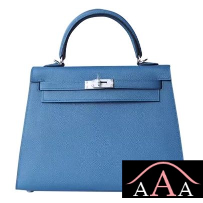 Hermes Kelly 28 Handbag R2 Blue Agate Epsom Shw