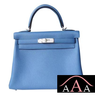 Hermes Kelly 28 Handbag R2 Blue Agate Togo Shw