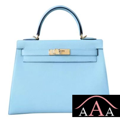 Hermes Kelly 28 Handbag U2 Blue Zephyr Epsom Ghw