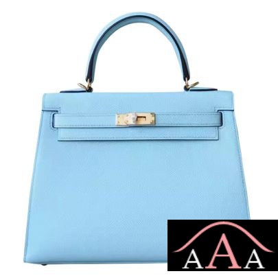Hermes Kelly 28 Handbag U2 Blue Zephyr Epsom Shw