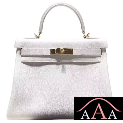Hermes Kelly 28 White Togo Leather Ghw