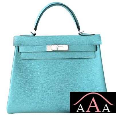 Hermes Kelly 32 Bag Blue Atoll 3P Togo Shw
