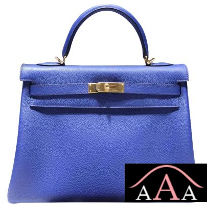 Hermes Kelly 32 Bag Blue Electric 7T Togo Ghw