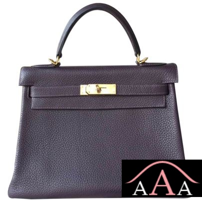 Hermes Kelly 32 Bag Raisin CK59 Togo Ghw