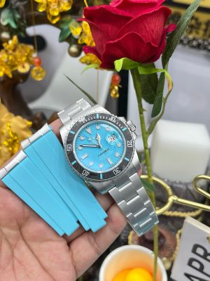 Rolex Submariner Sandblasted Carbon Bezel Tiffany Blue