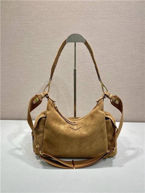 Prada Explore Large Bag 1BC264 Cinnamon Suede