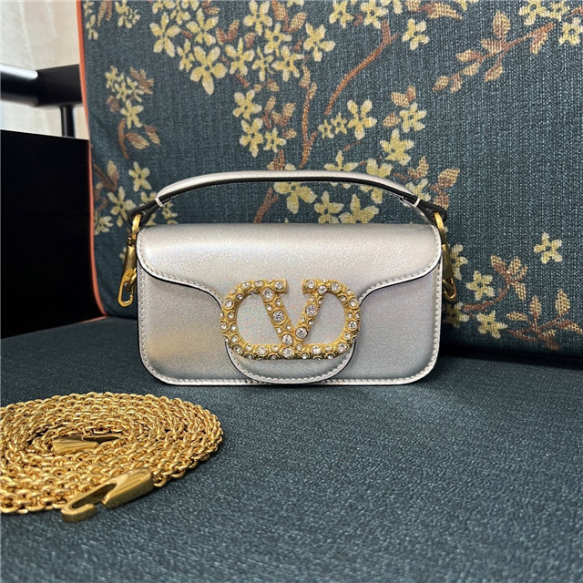 Valentino Garavani Loco Small Shoulder Bag 8030 Silver