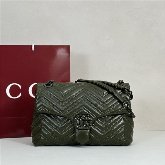 GG Marmont Medium Shoulder Bag 850676 Green