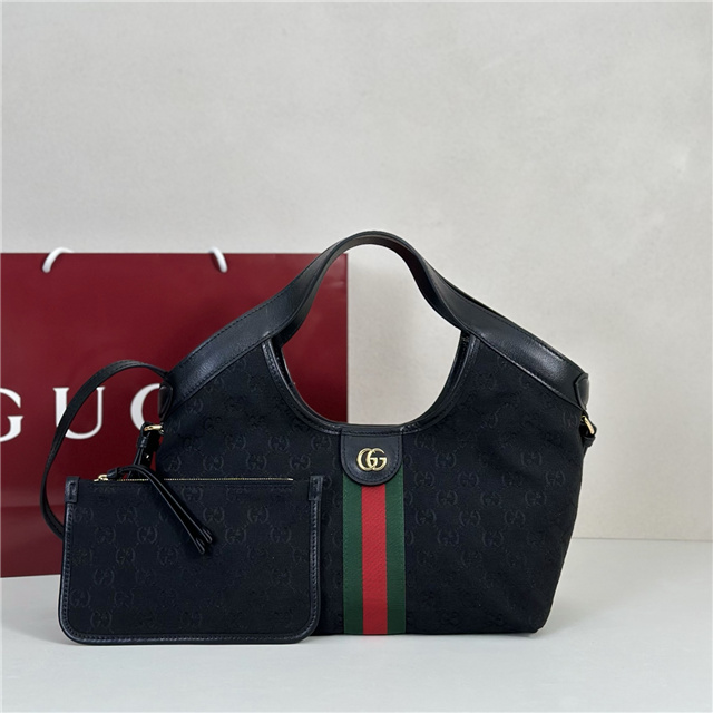 Gucci Giglio Small Tote Bag 860845 Black Canvas