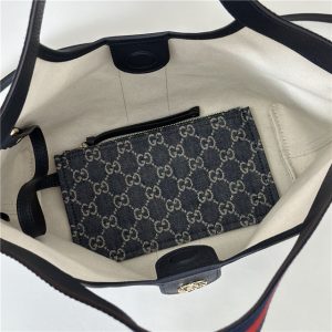 Gucci Giglio Small Tote Bag 860845 Blue Denim-6.jpg