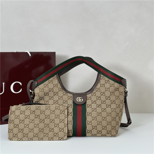 Gucci Giglio Small Tote Bag 860845 Brown Canvas