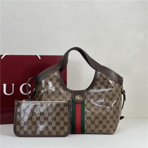 Gucci Giglio Small Tote Bag 860845 Brown Fabric-1.jpg