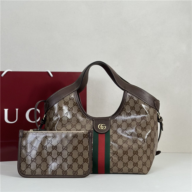 Gucci Giglio Small Tote Bag 860845 Brown Fabric