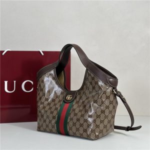 Gucci Giglio Small Tote Bag 860845 Brown Fabric-2.jpg