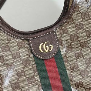 Gucci Giglio Small Tote Bag 860845 Brown Fabric-5.jpg