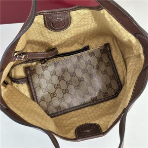 Gucci Giglio Small Tote Bag 860845 Brown Fabric-6.jpg
