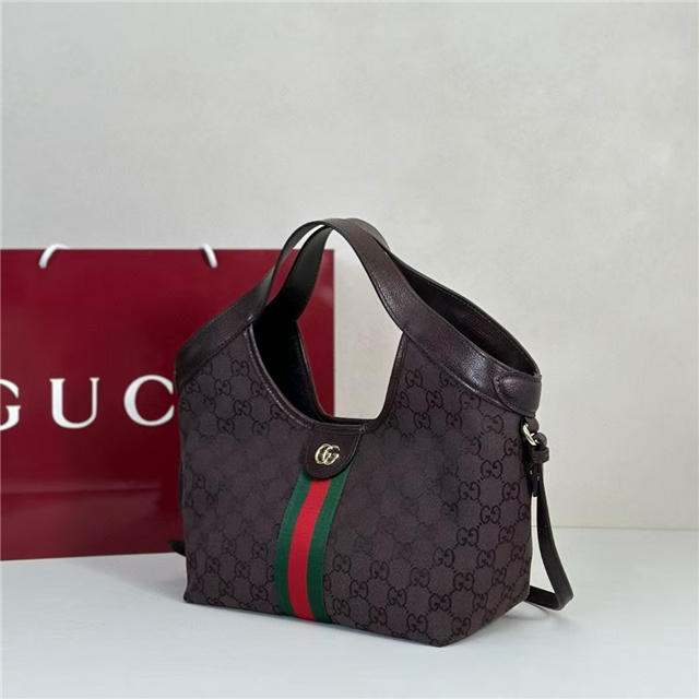 Gucci Giglio Small Tote Bag 860845 Dark Brown Canvas-2.jpg