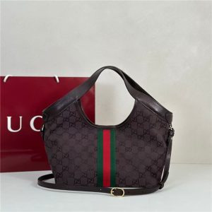 Gucci Giglio Small Tote Bag 860845 Dark Brown Canvas-3.jpg
