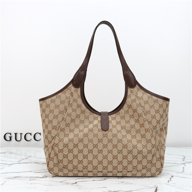 Mercato Medium Tote Bag 866645 Brown Canvas-3.jpg