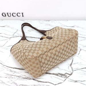 Mercato Medium Tote Bag 866645 Brown Canvas-4.jpg