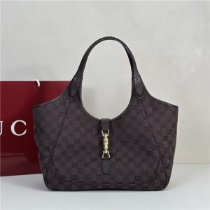 Mercato Medium Tote Bag 866645 Dark Brown Canvas-1.jpg