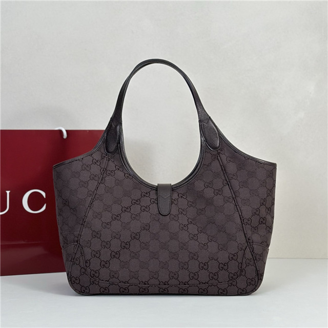 Mercato Medium Tote Bag 866645 Dark Brown Canvas-3.jpg