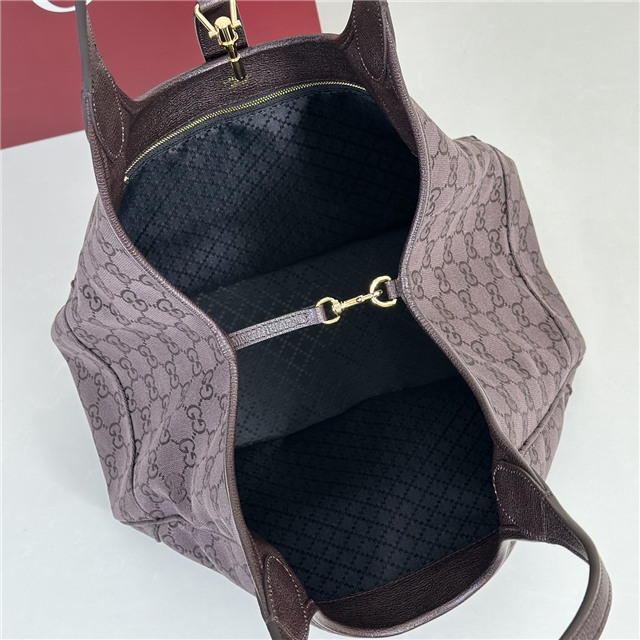 Mercato Medium Tote Bag 866645 Dark Brown Canvas-9.jpg