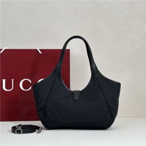 Mercato Small Tote Bag 866646 Black Canvas-3.jpg
