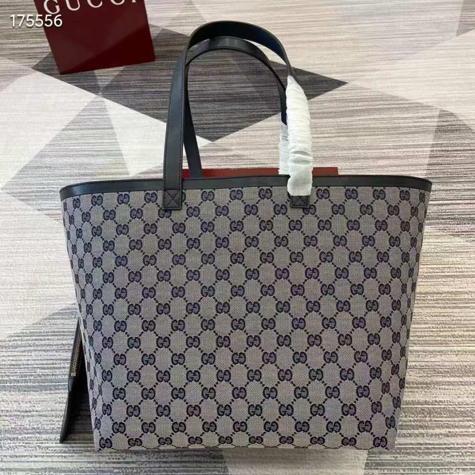 Gucci Beige and Blue Totissima Medium Tote Bag - 788203