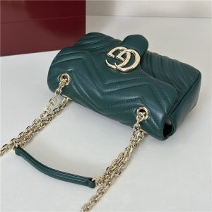 GG Marmont Small Shoulder Bag 837280 Green-4.jpg