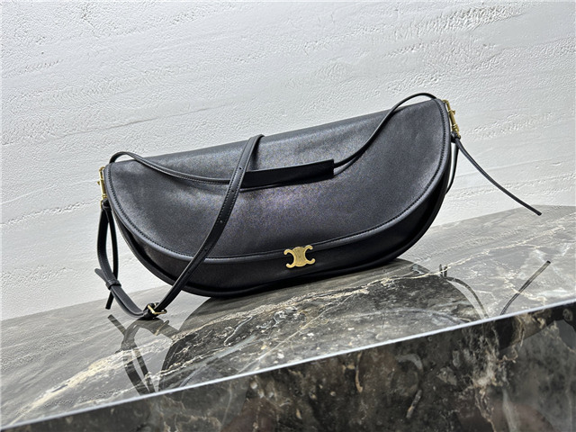 Celine Halfmoon Soft Triomphe Bag 124142 Black