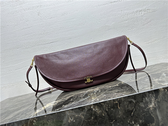 Celine Halfmoon Soft Triomphe Bag 124142 Syrah