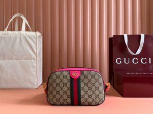 Gucci 752591 Ophidia Supreme Small Crossbody Pink