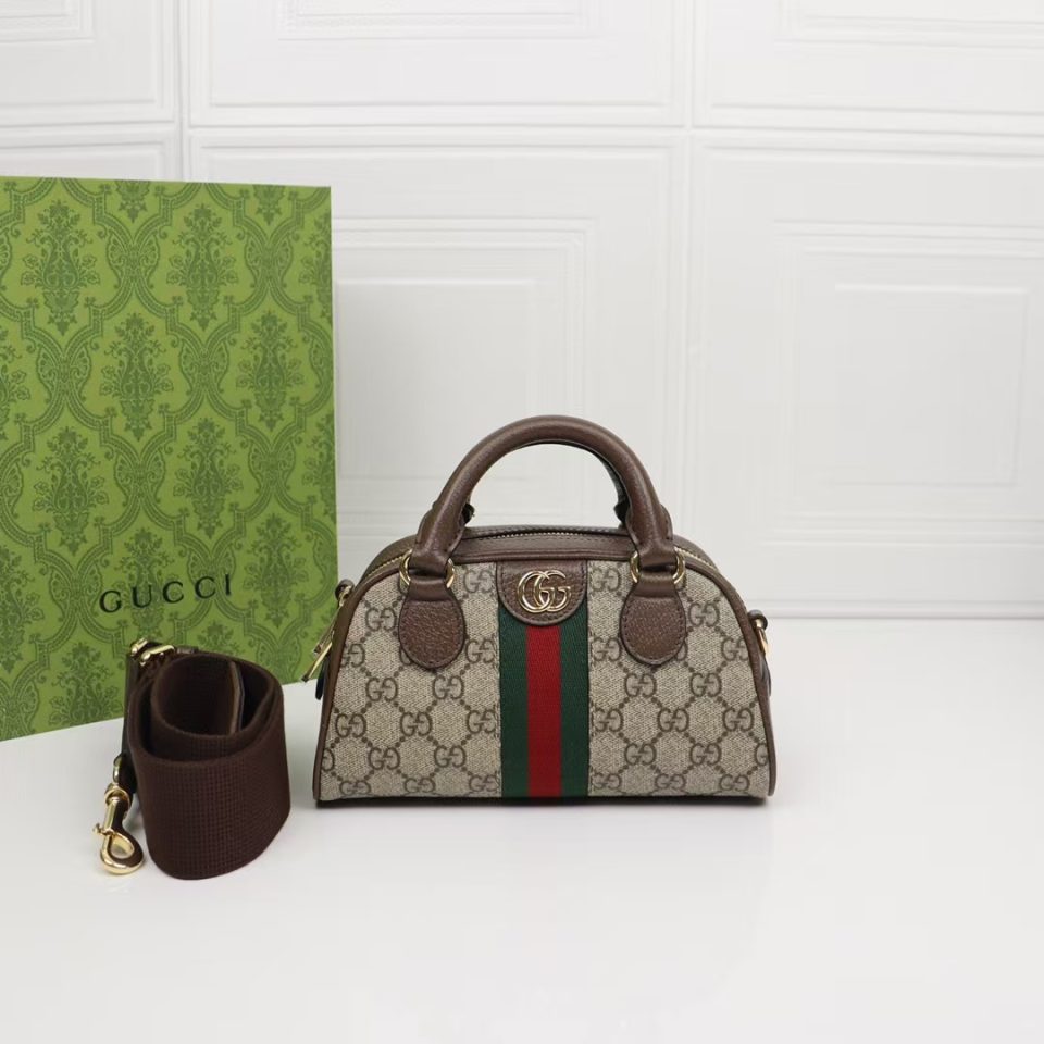 Gucci Ophidia GG Mini Top Handle Bag 'Beige/Ebony Supreme - 724606